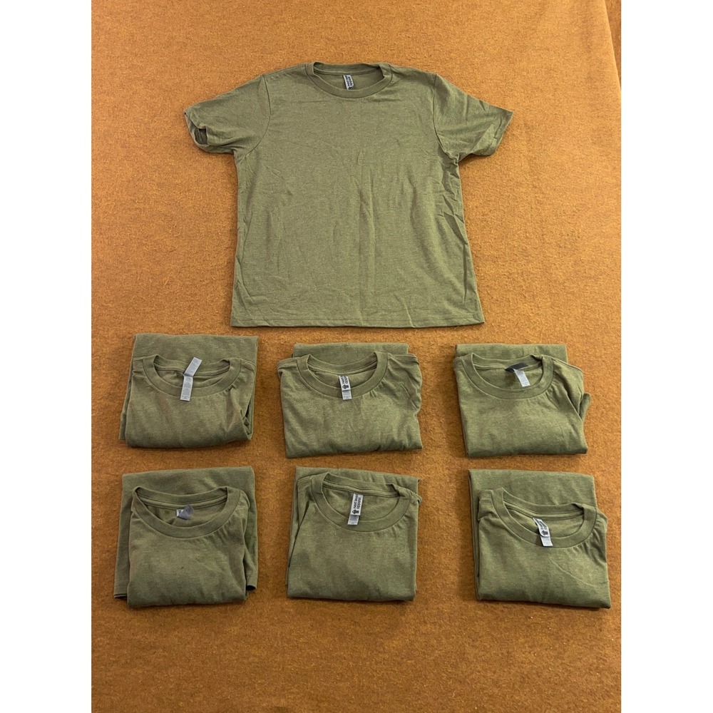 Next Level Youth XL Green 7 Pack Bulk Lot Heathered Short Sleeve T-Shirt